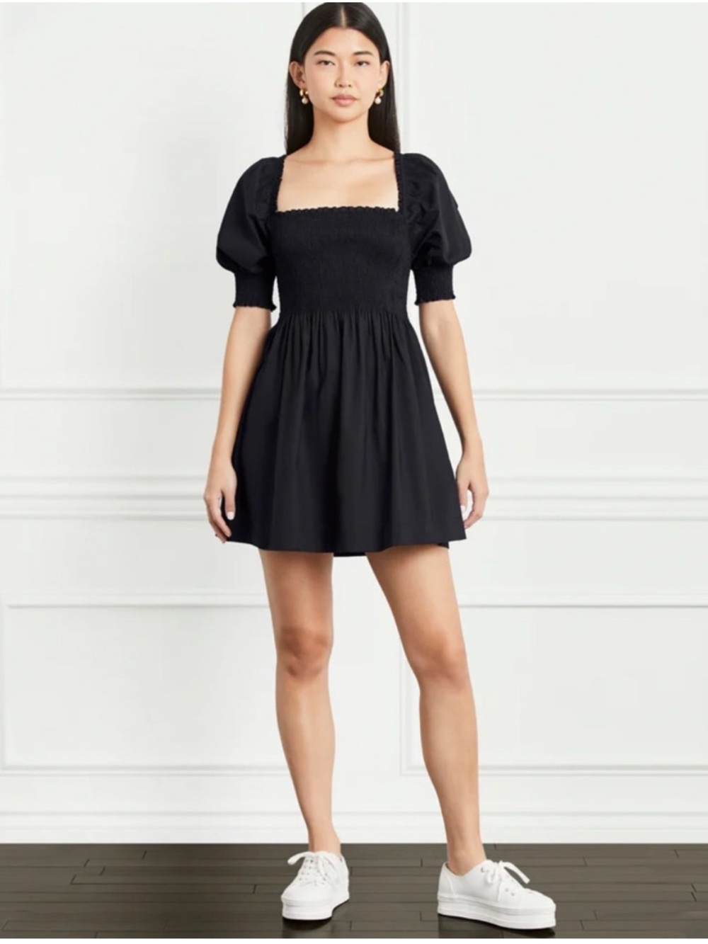 Hill House Home "The Athena" Nap Dress Black Cotton XXS - Picture 3 of 4